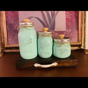 Rustic farmhouse style mason jar canister set.